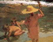 Children swimming beach Joaquin Sorolla